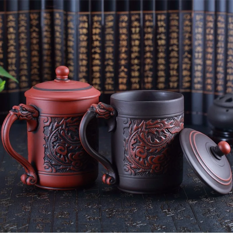 500ml Chinese Purple Clay Large Embossed Tea Cups Classical Ceramic Double Color Dragon And Phoenix Cup
500ml Chinese Purple Clay Large Embossed Tea Cups Classical Ceramic Double Color Dragon And Phoenix Cup