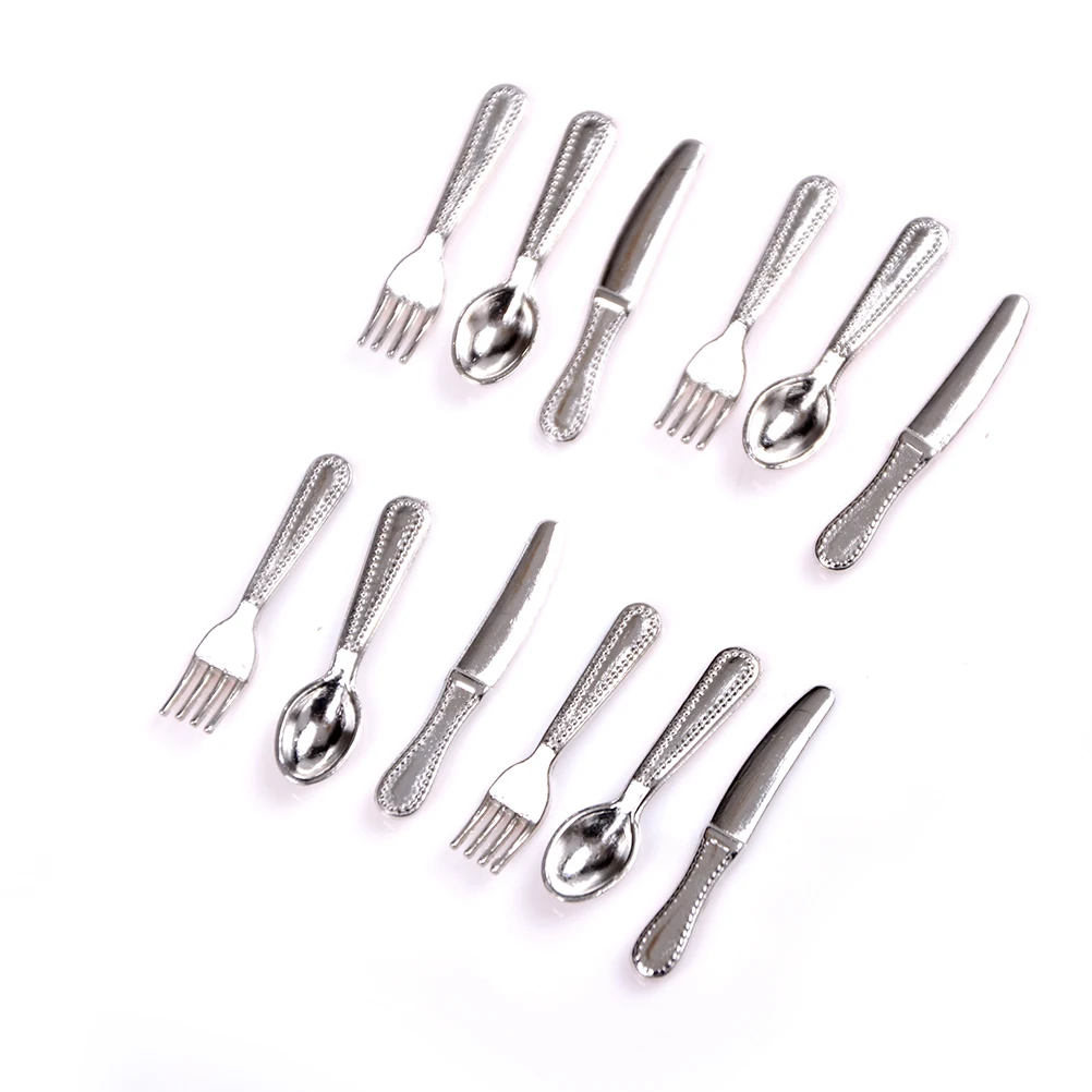 12PCS/set Vintage Tableware Mini Cutlery Knife Fork Spoon Childrens Toy Doll House Decor 2 Colors Dollhouse Miniatures
12PCS/set Vintage Tableware Mini Cutlery Knife Fork Spoon Childrens Toy Doll House Decor 2 Colors Dollhouse Miniatures
