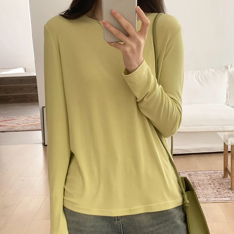 Casual Loose Basic T Shirt For Women Long Sleeve Tops Elastic Tshirt Korean Style Clothes Solid Tee Shirt Femme Camisetas Mujer
Casual Loose Basic T Shirt For Women Long Sleeve Tops Elastic Tshirt Korean Style Clothes Solid Tee Shirt Femme Camisetas Mujer