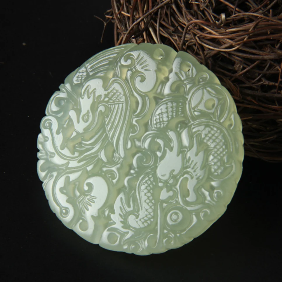 Очаровательные 100% натуральные ювелирные изделия ручной работы из нефрита подвеска с драконом и Фениксом для влюбленных подвеска с нефрито...
Очаровательные 100% натуральные ювелирные изделия ручной работы из нефрита подвеска с драконом и Фениксом для влюбленных подвеска с нефрито...