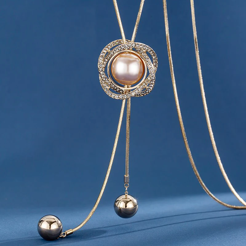YAMEGA Good Quality Pearl Long Necklaces For Women Statement Luxury Designer Rhinestones Pendant Wedding Chain Necklaces Jewelry
YAMEGA Good Quality Pearl Long Necklaces For Women Statement Luxury Designer Rhinestones Pendant Wedding Chain Necklaces Jewelry