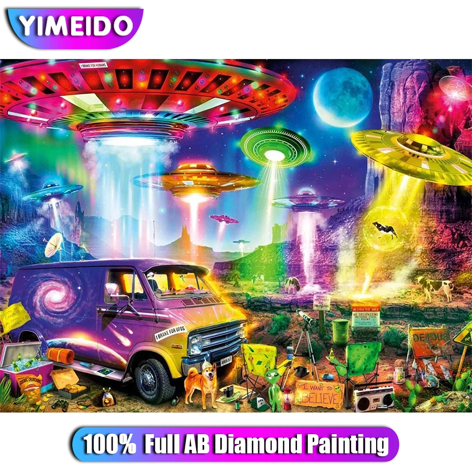 YiMeiDo Color Alien 100% квадратная/круглая алмазная живопись AB космический корабль Аврора автомобиль собака 5D алмазная вышивка своими руками домашн... 
YiMeiDo Color Alien 100% квадратная/круглая алмазная живопись AB космический корабль Аврора автомобиль собака 5D алмазная вышивка своими руками домашн...