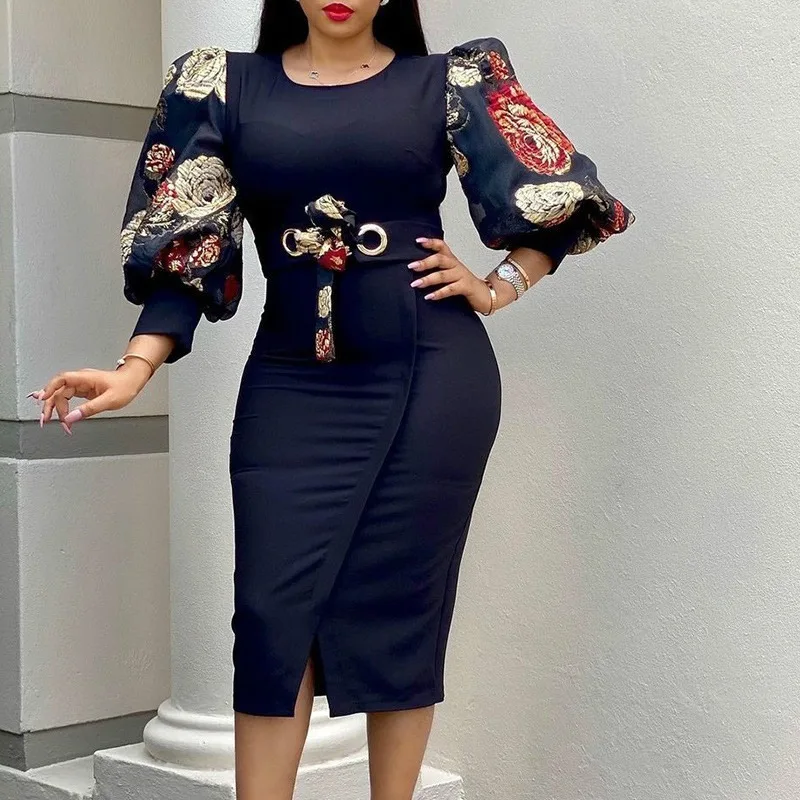 Women Elegant Bodycon Dresses O Neck Three Quater Sleeves High Waist Office Ladies Work Wear Package Hip African Fashion Spring
Women Elegant Bodycon Dresses O Neck Three Quater Sleeves High Waist Office Ladies Work Wear Package Hip African Fashion Spring