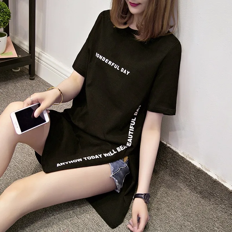 Summer Women Clothes T Shirts Gothic Women Loose Slit Femme Tops Cotton T Shirt Print Long Short Sleeve Ladies T-shirt Y2k Top
Summer Women Clothes T Shirts Gothic Women Loose Slit Femme Tops Cotton T Shirt Print Long Short Sleeve Ladies T-shirt Y2k Top