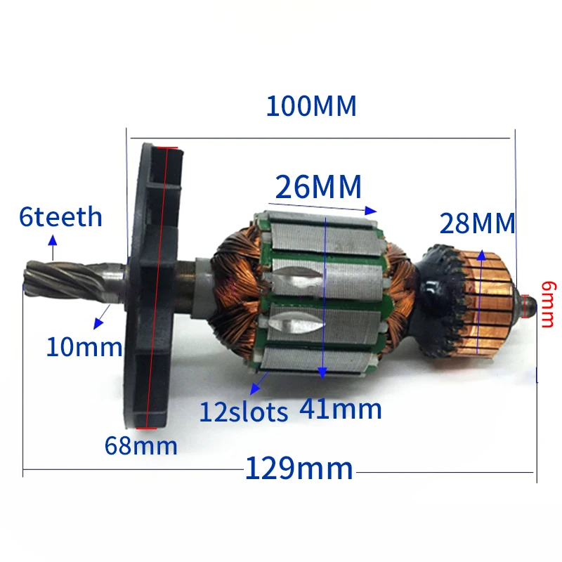 AC220-240V VRV-16 VRV16 for Hitachi Hammer Impact Drill 16 Rotor Armature Anchor Replacement 6 Teeth Accessories
AC220-240V VRV-16 VRV16 for Hitachi Hammer Impact Drill 16 Rotor Armature Anchor Replacement 6 Teeth Accessories
