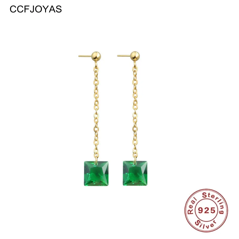 CCFJOYAS 925 Sterling Silver Square Emerald Green Zircon Dangle Earrings Simple Light Luxury Women Earrings Silver Jewelry
CCFJOYAS 925 Sterling Silver Square Emerald Green Zircon Dangle Earrings Simple Light Luxury Women Earrings Silver Jewelry