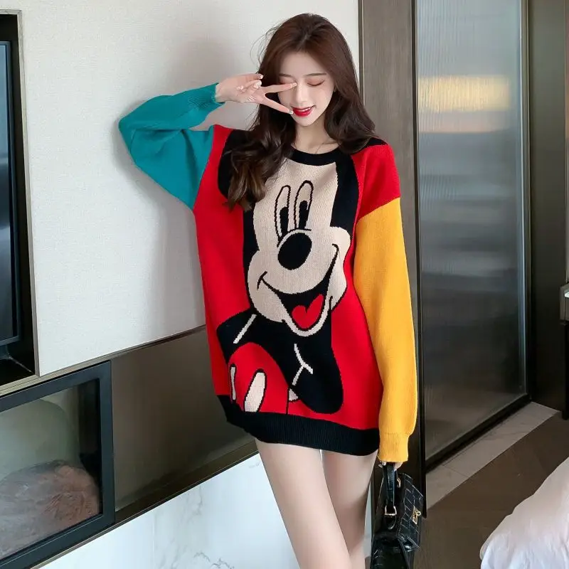 Disney Mickey Mouse Autumn Winter Knitted Jumper Tops Turtleneck Pullovers Casual Sweaters Women Long Sleeve Loose Sweater Girls
Disney Mickey Mouse Autumn Winter Knitted Jumper Tops Turtleneck Pullovers Casual Sweaters Women Long Sleeve Loose Sweater Girls