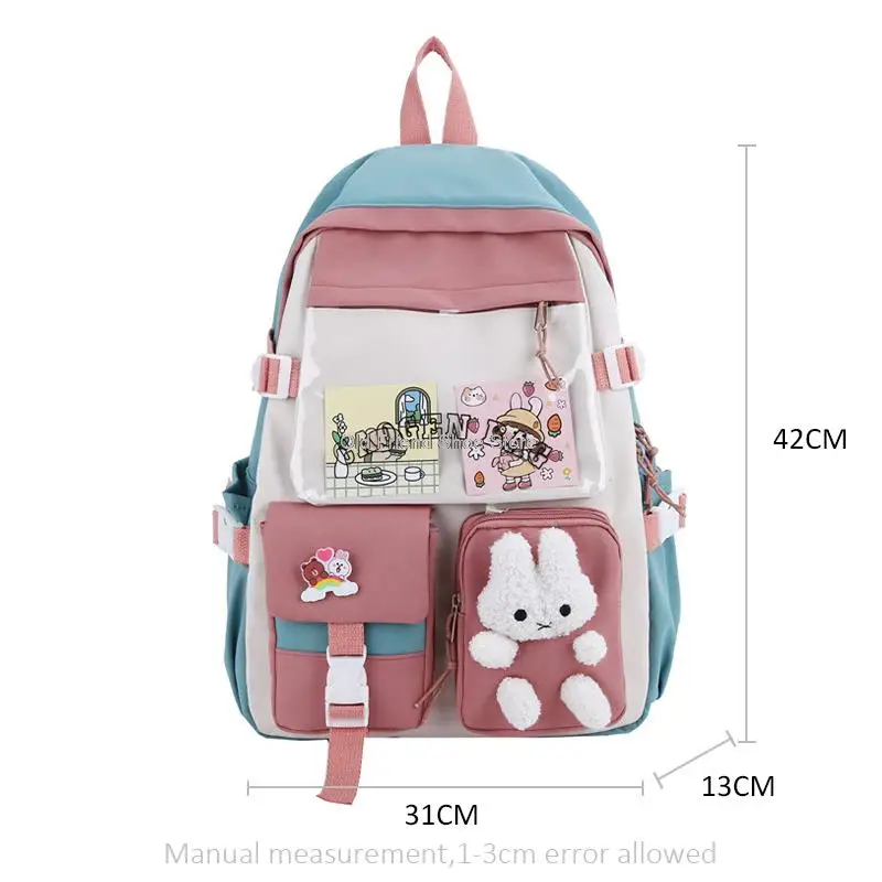 New Badge Buckle Backpack Women Waterproof Patchwork Backpacks Girls Student Schoolbags Sweet Cute Large-capacity Bookbag Travel
New Badge Buckle Backpack Women Waterproof Patchwork Backpacks Girls Student Schoolbags Sweet Cute Large-capacity Bookbag Travel
