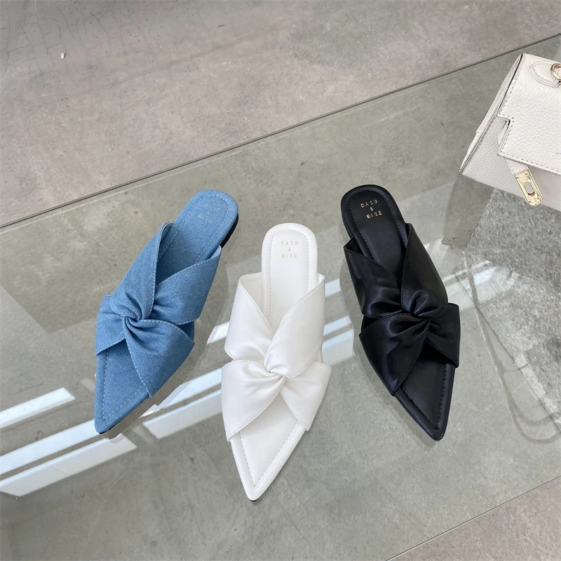 Bailamos 2022 New Brand Women Slipper Bow-knot Ladies Elegant Sandal Shoes Pointed Toe Flip Flops Office Lady Flats Slides
Bailamos 2022 New Brand Women Slipper Bow-knot Ladies Elegant Sandal Shoes Pointed Toe Flip Flops Office Lady Flats Slides