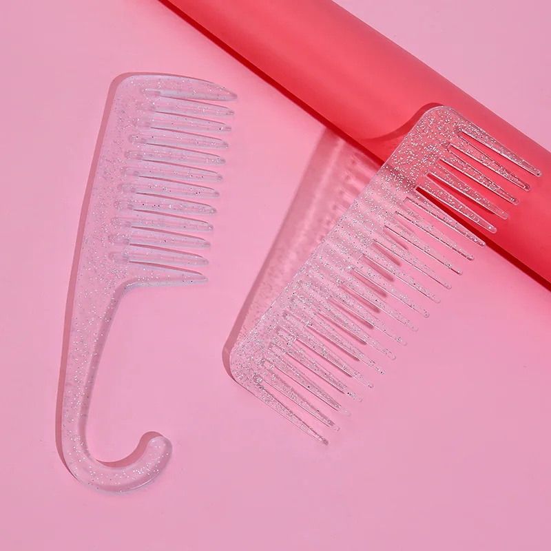 Transparent Powder White Anti-static Large Wide Tooth Comb Hook Handle Detangling Hairdressing Comb Salon Dyeing Styling Tool 
Transparent Powder White Anti-static Large Wide Tooth Comb Hook Handle Detangling Hairdressing Comb Salon Dyeing Styling Tool