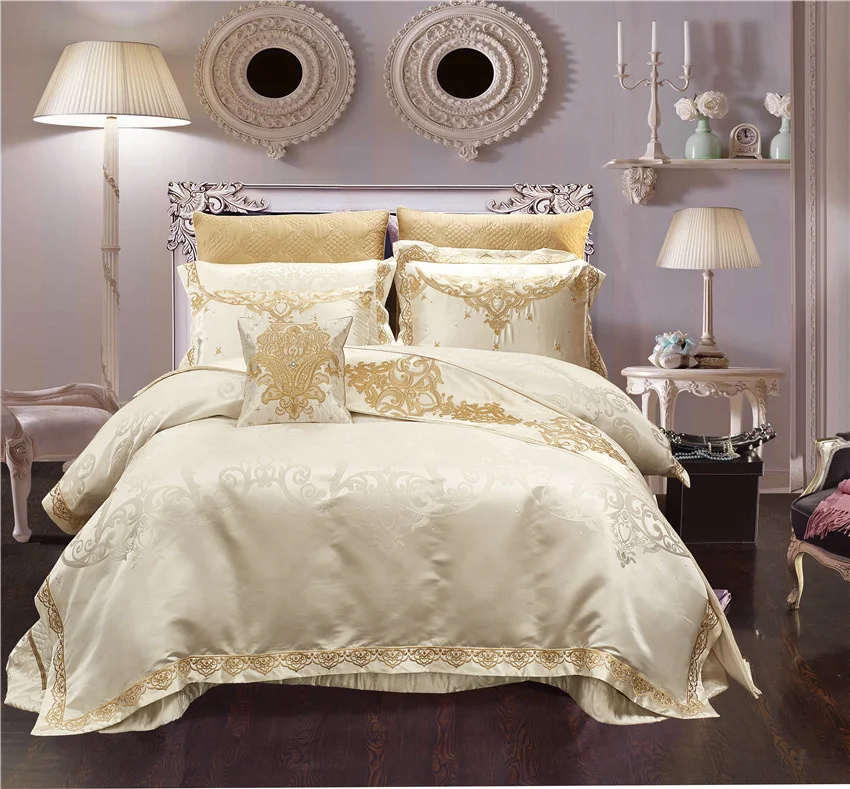 US Queen King Shabby Chic Jacquard Duvet Cover 104x90"Satin Cotton4/6/10Pcs Bedding Set Bed sheet/spread set Pillowcases
US Queen King Shabby Chic Jacquard Duvet Cover 104x90"Satin Cotton4/6/10Pcs Bedding Set Bed sheet/spread set Pillowcases