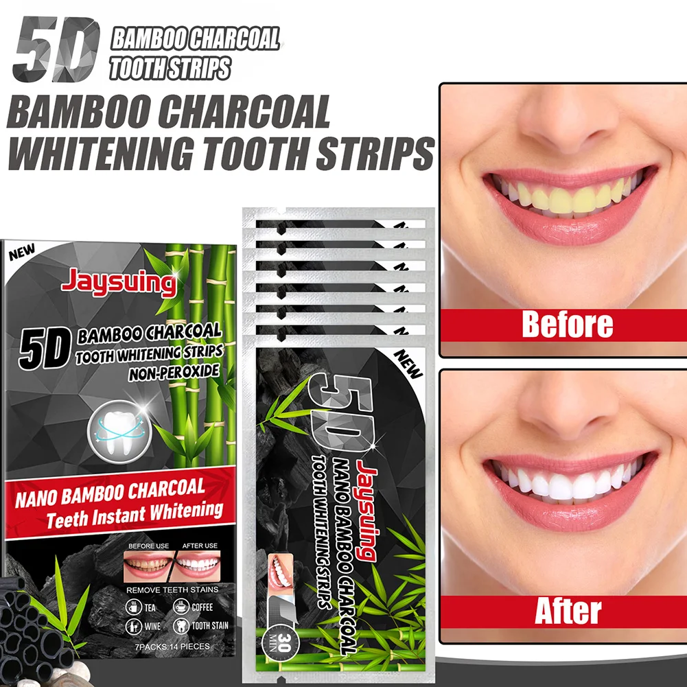 7/14 pcs 5D Gel Bamboo Charcoal Teeth Whitening Strips Stains Remove Stains White Tooth Stickers Dental Kit Oral Hygiene Care
7/14 pcs 5D Gel Bamboo Charcoal Teeth Whitening Strips Stains Remove Stains White Tooth Stickers Dental Kit Oral Hygiene Care