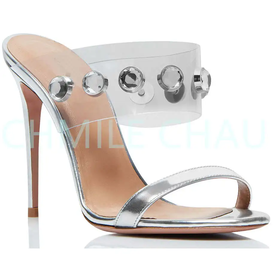 Crystals Rhinestone Luxury Women Stiletto Thin High Heel Slide Sandal Open Toe Sexy Party Dress Plus Size Summer Shoe 106-CHC-31 
Crystals Rhinestone Luxury Women Stiletto Thin High Heel Slide Sandal Open Toe Sexy Party Dress Plus Size Summer Shoe 106-CHC-31