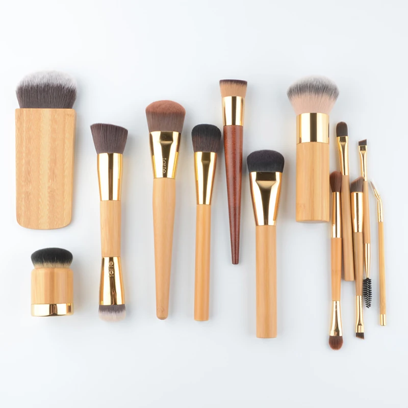 

T-arte Makeup Brushes Foundation Powder Blusher Eyeshadow Concealer Brush Animal Hair Bamboo Handle Profession Make Up Tools