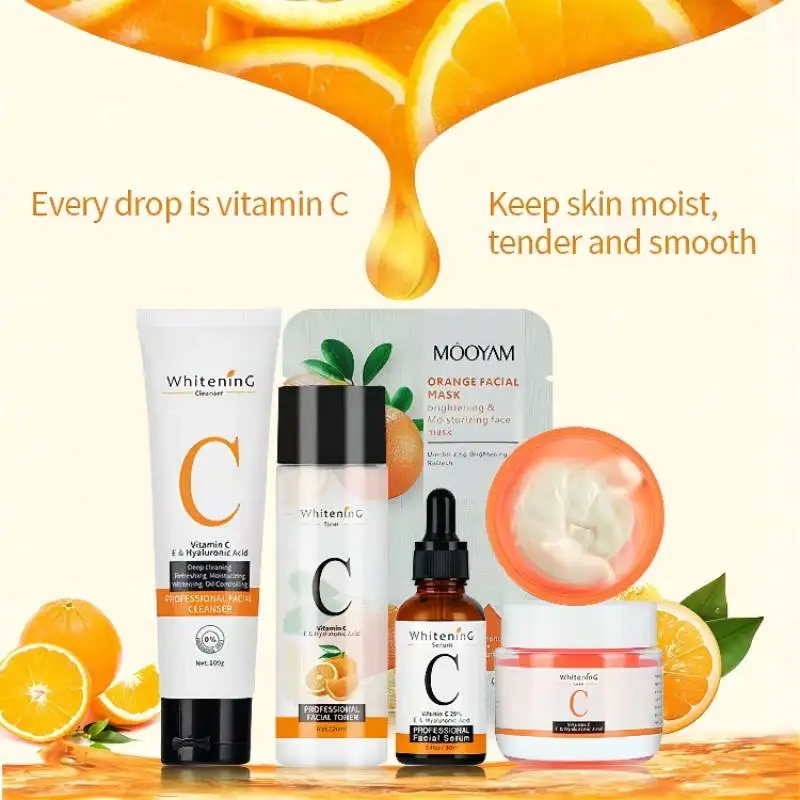 Facial Moisturizing, Anti-Aging, Pore Narrowing, Vitamin C Skin Care Set Facial Cleanser & Toner & Mask & Essence & Cream 5 Sets
Facial Moisturizing, Anti-Aging, Pore Narrowing, Vitamin C Skin Care Set Facial Cleanser & Toner & Mask & Essence & Cream 5 Sets