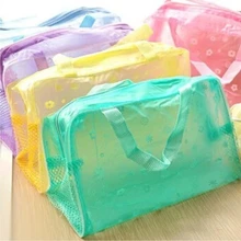5 color waterproof PVC cosmetic storage bag women transparent organizer for Makeup pouch compression Travelling Bath bags