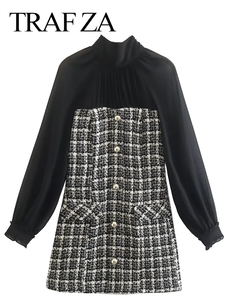 TRAF ZA Women's Dresses Long Sleeves Zipper Back Hollow Lace-Up Mini Skirts Vintage Fashion Chic Linen Buttons Decorative Dress
TRAF ZA Women's Dresses Long Sleeves Zipper Back Hollow Lace-Up Mini Skirts Vintage Fashion Chic Linen Buttons Decorative Dress