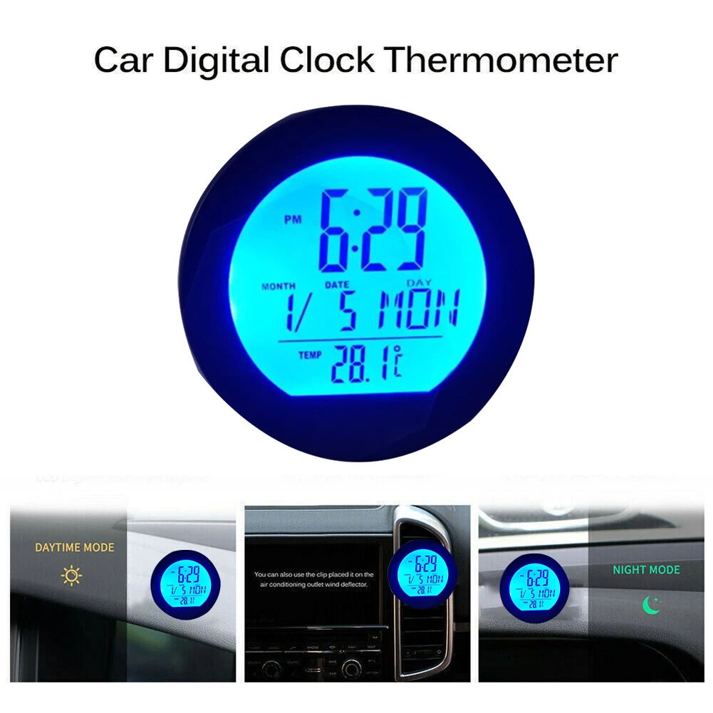 Car Auto LCD Digital Clock Thermometer Temperature Voltage Meter Battery Monitor Universal Power Solar Car Clock Accessories
Car Auto LCD Digital Clock Thermometer Temperature Voltage Meter Battery Monitor Universal Power Solar Car Clock Accessories