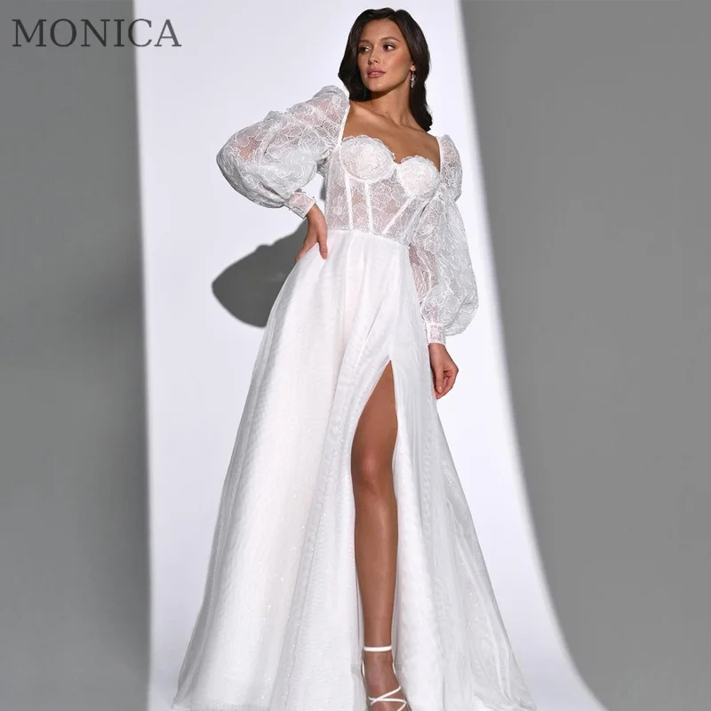 Classic Sweetheart Wedding Dress For Women Full Sleeve Flower Lace Bride Gown A-LINE Floor-Length Court Train Vestido De Novia
Classic Sweetheart Wedding Dress For Women Full Sleeve Flower Lace Bride Gown A-LINE Floor-Length Court Train Vestido De Novia