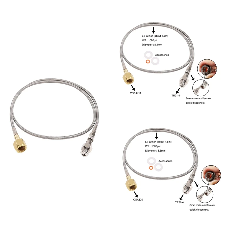 Upgraded Soda Stream Adapter Hose Kit,60Inch G1/2 Soda Maker Co2 Tank Direct Adapter,1500PSI 
Upgraded Soda Stream Adapter Hose Kit,60Inch G1/2 Soda Maker Co2 Tank Direct Adapter,1500PSI