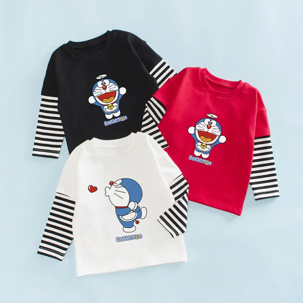 Футболка Doraemon для девочек, рубашка с длинным рукавом и имитацией двух частей, осеннее пальто для мальчиков с мультяшным рисунком, милая Толс...
Футболка Doraemon для девочек, рубашка с длинным рукавом и имитацией двух частей, осеннее пальто для мальчиков с мультяшным рисунком, милая Толс...
