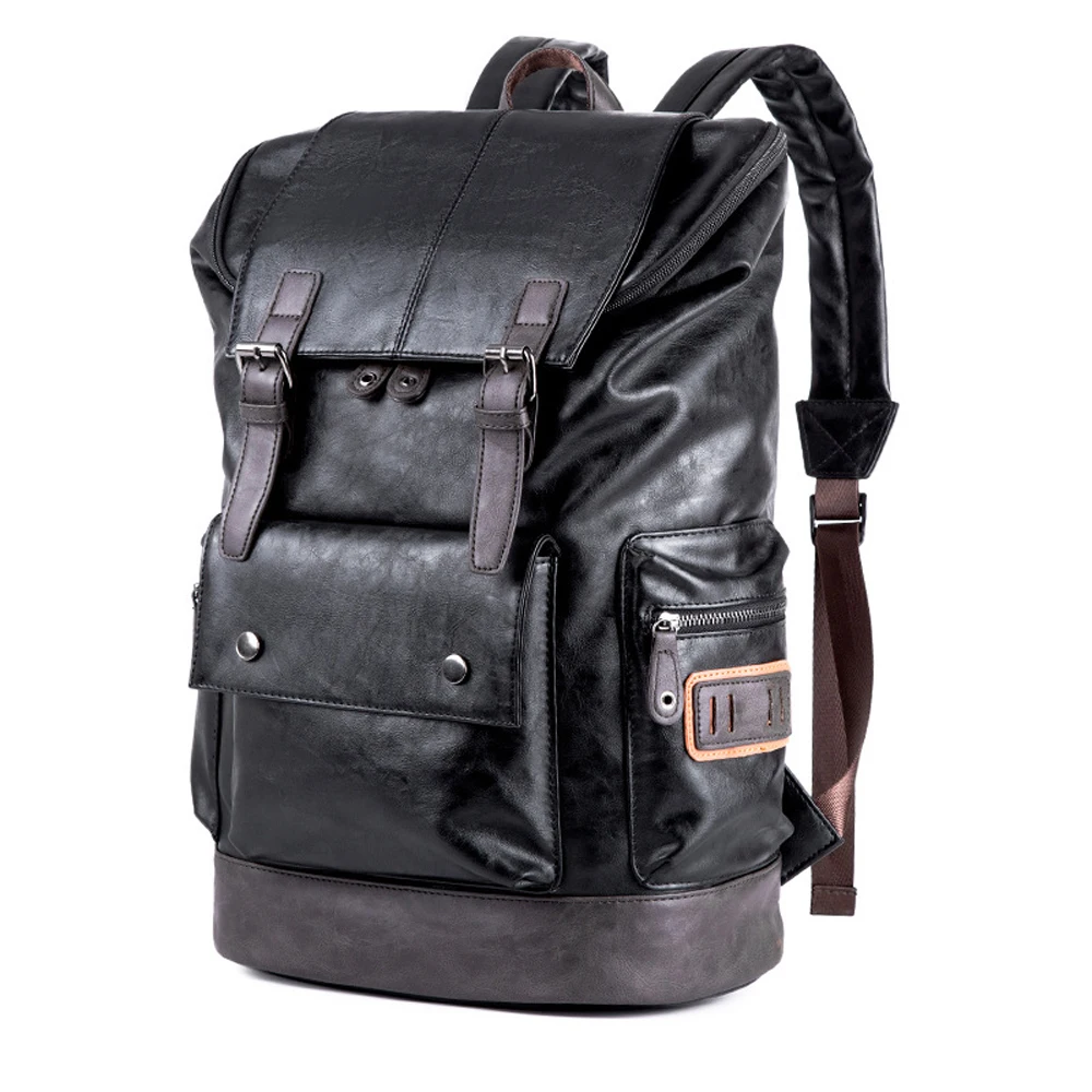 Men PU Leather Backpack Large Capacity Travel Backpack Laptop Bag Teen College School Black Bagpack Business Shoulder Bags
Men PU Leather Backpack Large Capacity Travel Backpack Laptop Bag Teen College School Black Bagpack Business Shoulder Bags
