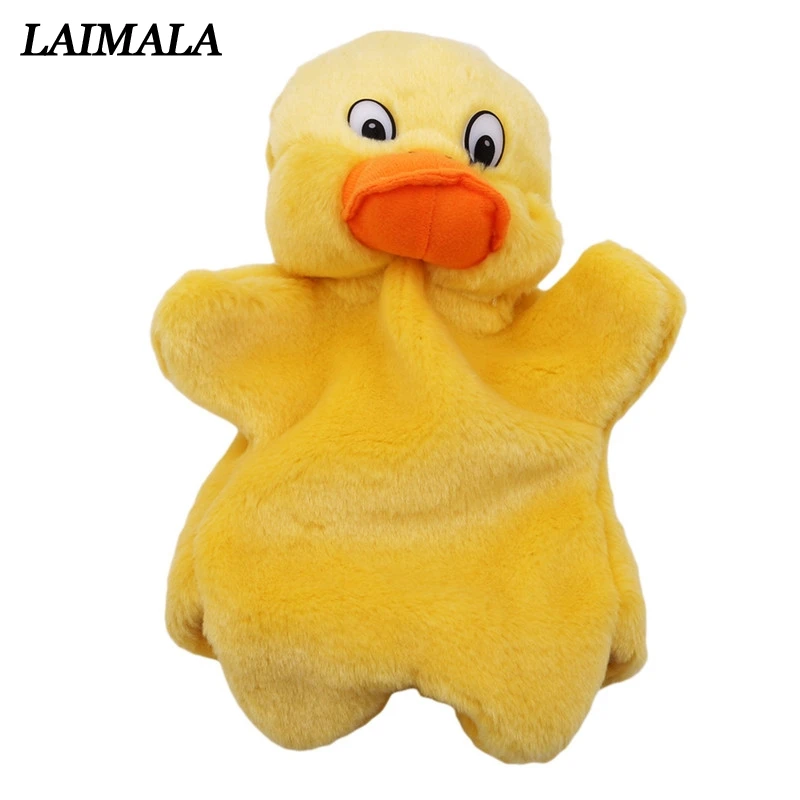 

New Kids Lovely Animal Plush Hand Puppets Childhood Soft Toy Duck Shape Story Pretend Playing Dolls Gift For Children