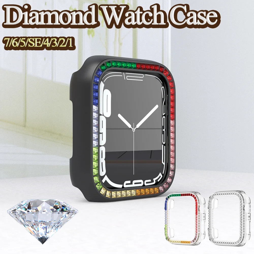 Diamond Watch Case Built-in Tempered Glass for Apple Watch 38mm 40mm 42mm 44mm 41/45mm for iWatch Series 7 6 SE 5 4 3 2 1 Cover
Diamond Watch Case Built-in Tempered Glass for Apple Watch 38mm 40mm 42mm 44mm 41/45mm for iWatch Series 7 6 SE 5 4 3 2 1 Cover