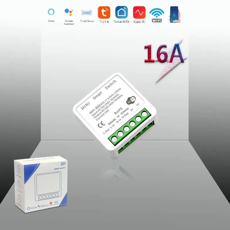 16A Tuya WiFi Switch Module Smart Life Remote Voice Control Smart Light 10A DIY Switch Module Smart Home with Alexa Google Home
16A Tuya WiFi Switch Module Smart Life Remote Voice Control Smart Light 10A DIY Switch Module Smart Home with Alexa Google Home