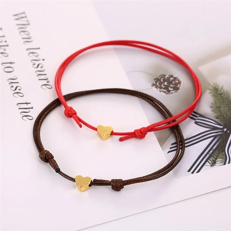 2 Pcs/lots Lucky Tiny Love Heart Charm Bracelet Red Black Color Rope Bracelet Adjustable Fashion Couple Bracelet Wholesale
2 Pcs/lots Lucky Tiny Love Heart Charm Bracelet Red Black Color Rope Bracelet Adjustable Fashion Couple Bracelet Wholesale
