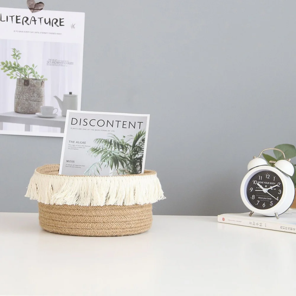 Домашний плетеный настольный небольшой Органайзер из джута с кисточками, коробка для хранения, корзины, легко носить с собой, складные мело...
Домашний плетеный настольный небольшой Органайзер из джута с кисточками, коробка для хранения, корзины, легко носить с собой, складные мело...