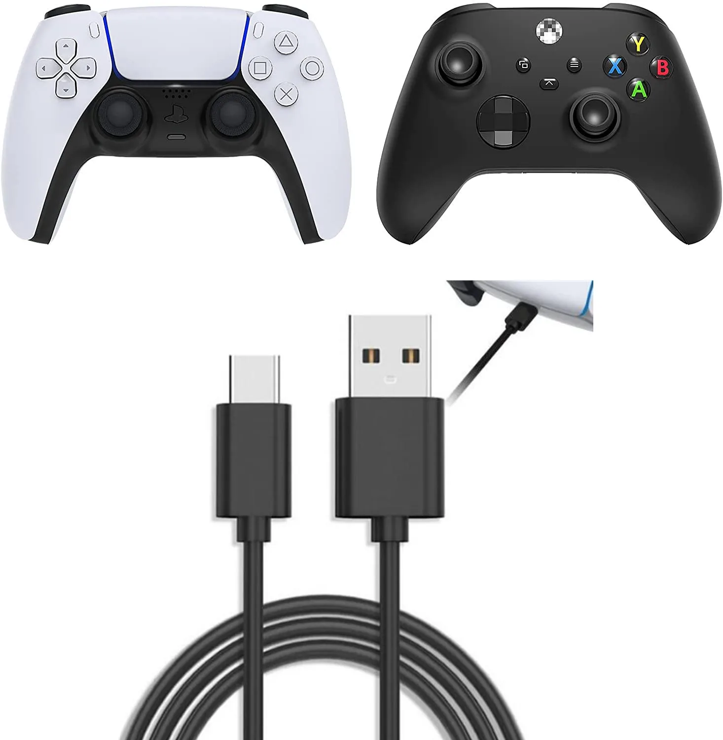 

Зарядный кабель для контроллера Xbox серии X/Series S, 1,5 м, USB Type C, шнур для зарядного устройства для контроллера PS5