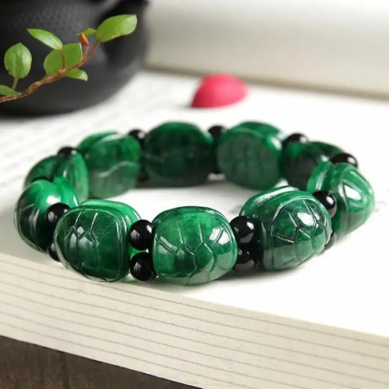 Emerald Jade Bracelet Genuine Natural Myanmar Jadeite Tortoise Shell Beads Elastic Beaded Green Jades Bracelets Bangle Men Women
Emerald Jade Bracelet Genuine Natural Myanmar Jadeite Tortoise Shell Beads Elastic Beaded Green Jades Bracelets Bangle Men Women