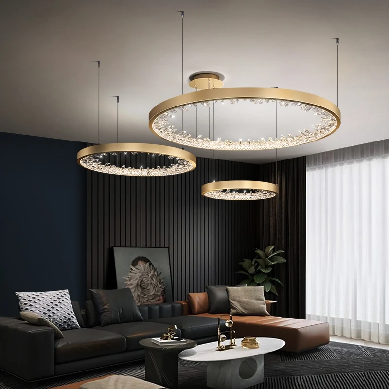 Minimalist Modern Led Chandelier Crystal Home Lighting Rings 40/60/80cm Ceiling Mounted Pendant Light Hanging Lamp Gold&Black
Minimalist Modern Led Chandelier Crystal Home Lighting Rings 40/60/80cm Ceiling Mounted Pendant Light Hanging Lamp Gold&Black
