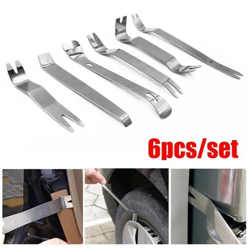 6PCS Trim Removal Tool Set Car Trim Puller Kit Steel Pry Tools for Door Panel Audio Stereo Terminal Fastener Remover
6PCS Trim Removal Tool Set Car Trim Puller Kit Steel Pry Tools for Door Panel Audio Stereo Terminal Fastener Remover
