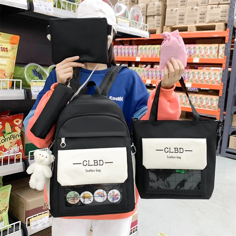 5 pcs/sets canvas School Bags For Teenage Girls Women Backpack Canvas kids Primary Female College Student Laptop Backpacks
5 pcs/sets canvas School Bags For Teenage Girls Women Backpack Canvas kids Primary Female College Student Laptop Backpacks