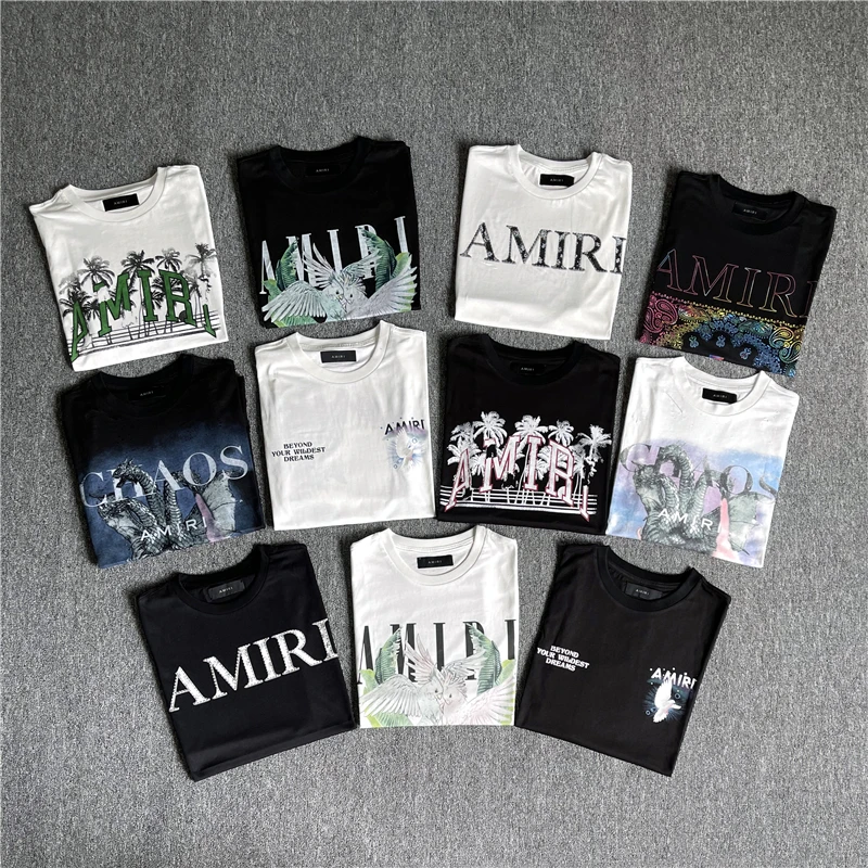 Summer Tide Brand Men Cotton Tshirt AMIRI Letter Print Short-sleeved Top Tees Casual Loose Unisex High Street Round Neck T-shirt
Summer Tide Brand Men Cotton Tshirt AMIRI Letter Print Short-sleeved Top Tees Casual Loose Unisex High Street Round Neck T-shirt