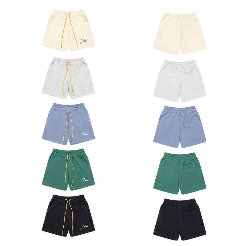 

Men Trousers Rhude Classic Embroidered Shorts High Street Casual Drawcord Sweatpants