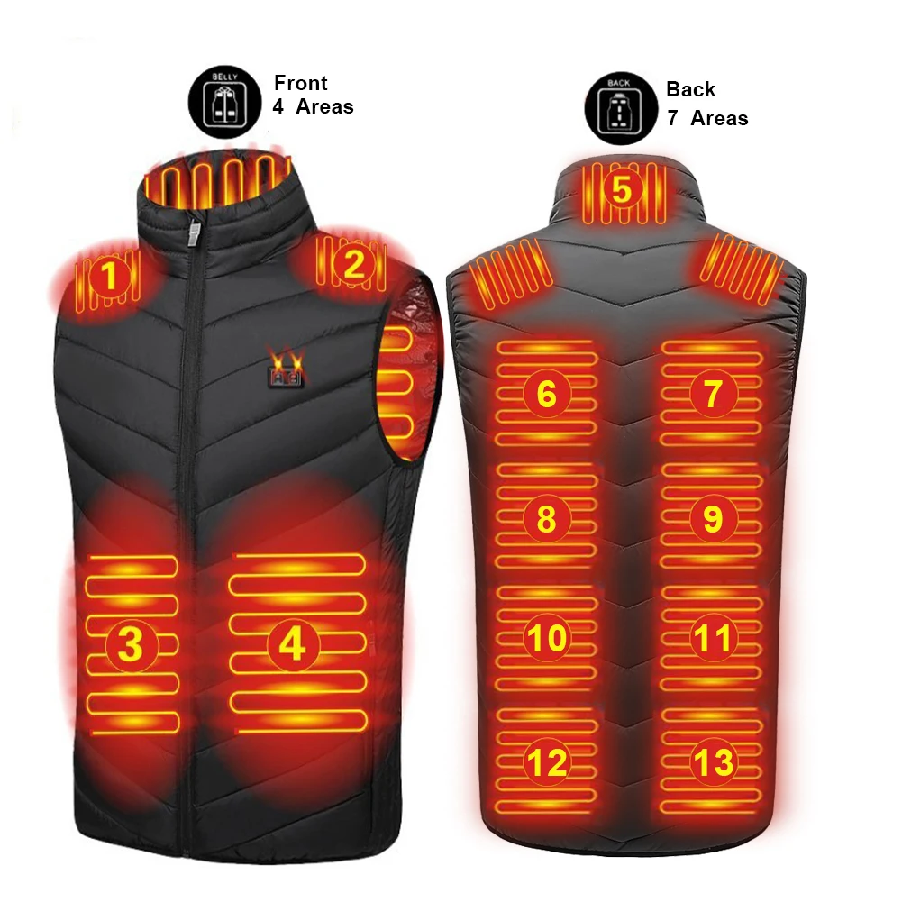New Heated Vest For Men Electric Heating Vest 13 Heating Zones Washable Winter Sleeveless Jacket Body Warmer For Sports Hiking
New Heated Vest For Men Electric Heating Vest 13 Heating Zones Washable Winter Sleeveless Jacket Body Warmer For Sports Hiking