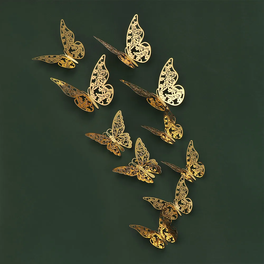 12PCS/Pack DIY Home Decoration Metal Texture Party Supplies Gold Silver Rosegold Mariposas Decals 3D Hollow Butterfly Stickers
12PCS/Pack DIY Home Decoration Metal Texture Party Supplies Gold Silver Rosegold Mariposas Decals 3D Hollow Butterfly Stickers