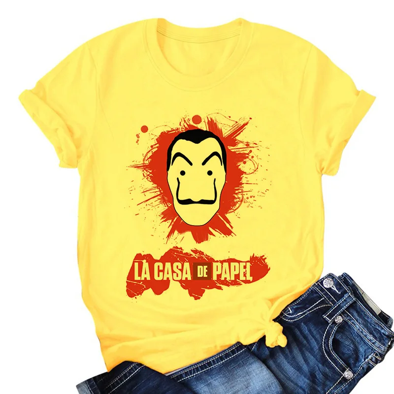 Maycaur The House Of Paper Yellow T Shirt Money Heist Women La Casa De Papel Tshirt Funny Top Tee Fashion Female Clothes T-shirt
Maycaur The House Of Paper Yellow T Shirt Money Heist Women La Casa De Papel Tshirt Funny Top Tee Fashion Female Clothes T-shirt