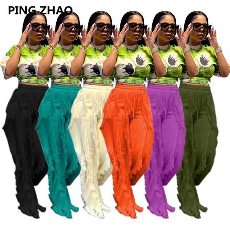 Женские прямые широкие брюки с бахромой PING ZHAO, уличные тренировочные брюки с высокой талией для бега, лето 2022
Женские прямые широкие брюки с бахромой PING ZHAO, уличные тренировочные брюки с высокой талией для бега, лето 2022