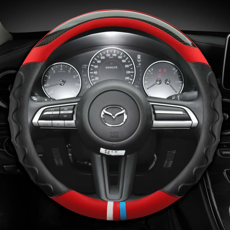 Carbon Fibre Leather Car Steering Wheel Cover For Mazda 3 Axela 2019 2020 2021 CX-30 2020 2021 MX-30 2020 2021 Auto Accessories
Carbon Fibre Leather Car Steering Wheel Cover For Mazda 3 Axela 2019 2020 2021 CX-30 2020 2021 MX-30 2020 2021 Auto Accessories