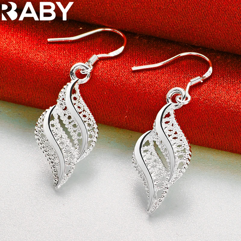 Fine 925 Sterling Silver Earrings Charm Jewelry Woman Flowers Leaf Drop Earrings Wedding Elegant Accessories Luxury Gifts
Fine 925 Sterling Silver Earrings Charm Jewelry Woman Flowers Leaf Drop Earrings Wedding Elegant Accessories Luxury Gifts