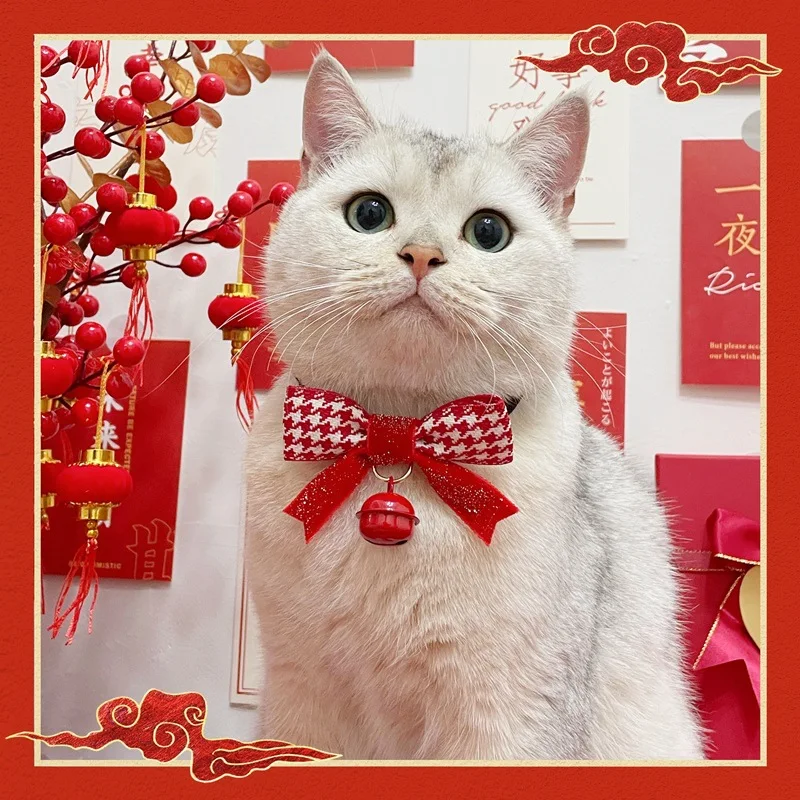 Cloth Cat Collar Bell Red Bow Pet Bow Tie Festive Ornaments Cat Dog Collar Adjustable Buckle Cat Accessories
Cloth Cat Collar Bell Red Bow Pet Bow Tie Festive Ornaments Cat Dog Collar Adjustable Buckle Cat Accessories