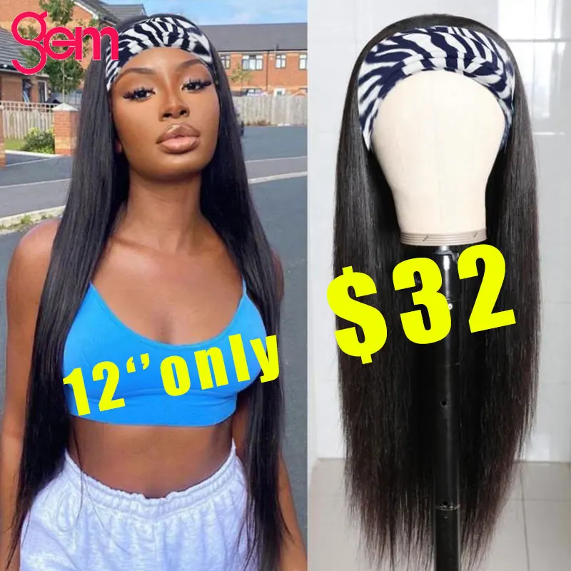 Straight Headband Wigs Human Hair Glueless Brazilian Wigs For Black Women Remy Full Machine Cheaper Natural Women's Headband Wig
Straight Headband Wigs Human Hair Glueless Brazilian Wigs For Black Women Remy Full Machine Cheaper Natural Women's Headband Wig