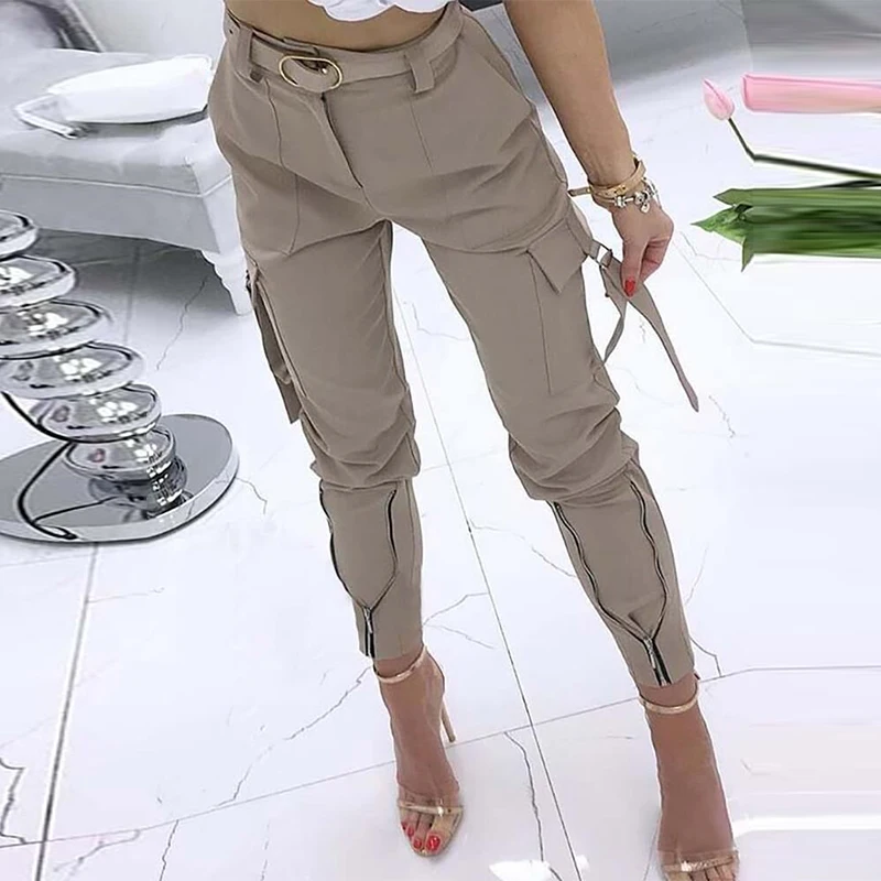 2021 Spring Summer High Waist Office Lady Long Pants Women Fashion Casual Solid Cargo Pants Plus Size Zipper Trousers Streetwear
2021 Spring Summer High Waist Office Lady Long Pants Women Fashion Casual Solid Cargo Pants Plus Size Zipper Trousers Streetwear