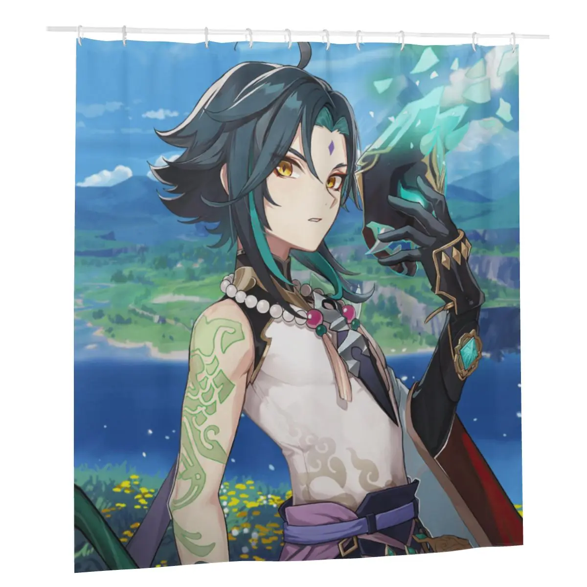 Genshin Impact Anime Xiao Shower Curtains Polyester Washable Bath Curtain Bai Zhu Decoration Extra Large Wide Curtains for Bath
Genshin Impact Anime Xiao Shower Curtains Polyester Washable Bath Curtain Bai Zhu Decoration Extra Large Wide Curtains for Bath