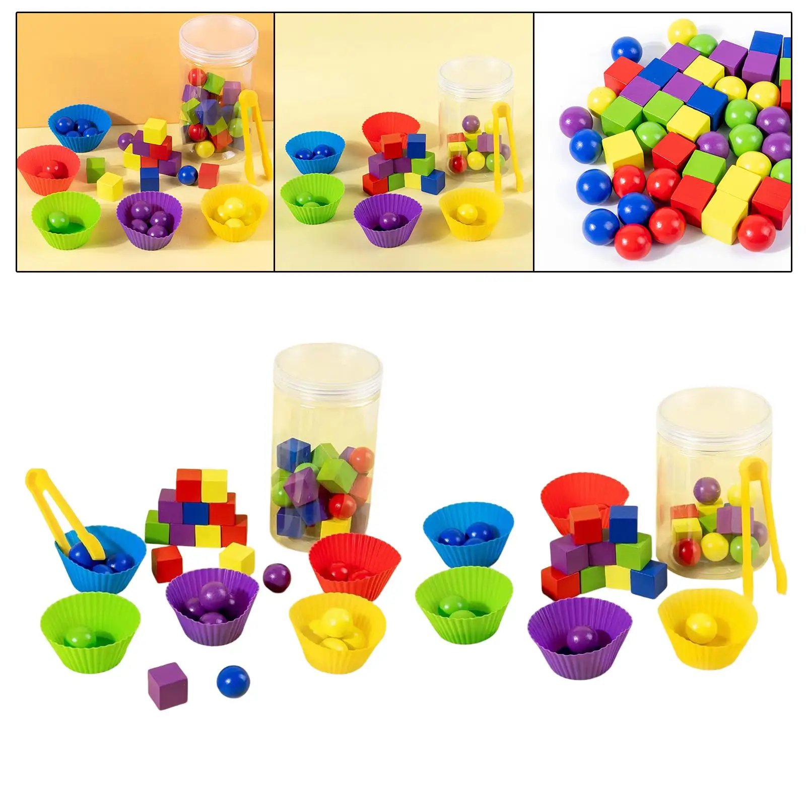 

Деревянные цветные сортировочные шарики Монтессори, игра, развивающие игрушки, Дошкольное обучение, головоломка с мелким Мотором для малышей, детей, детей