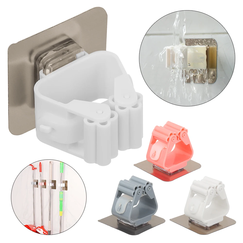 4PC Multi-Purpose Self Adhesive Kitchen Bathroom Mop Holder Wall Mounted Hooks Broom Hanger Spring Clip Rack Organizer
4PC Multi-Purpose Self Adhesive Kitchen Bathroom Mop Holder Wall Mounted Hooks Broom Hanger Spring Clip Rack Organizer